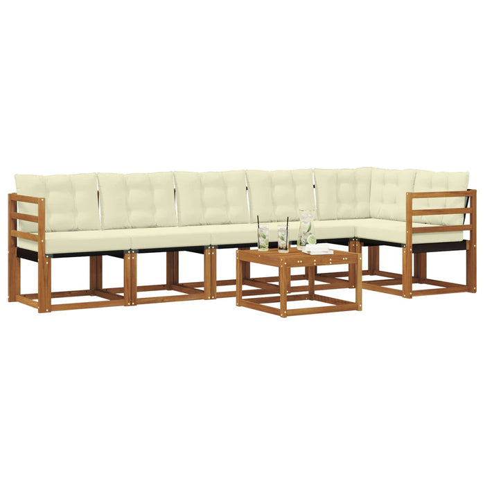 Set de canapele de exterior cu pernă 7 pcs Natural și Crem - WALTI WALTI