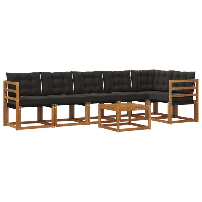 Set de canapele de exterior cu pernă 7 pcs Natural și Negru - WALTI WALTI