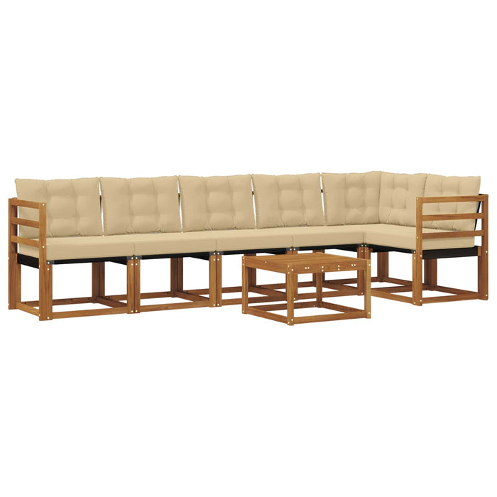 Set de canapele de exterior cu pernă 7 pcs Natural și Bej - WALTI WALTI