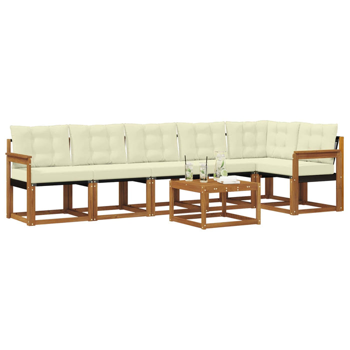 Set de canapele de exterior cu pernă 7 pcs Natural și Crem - WALTI WALTI