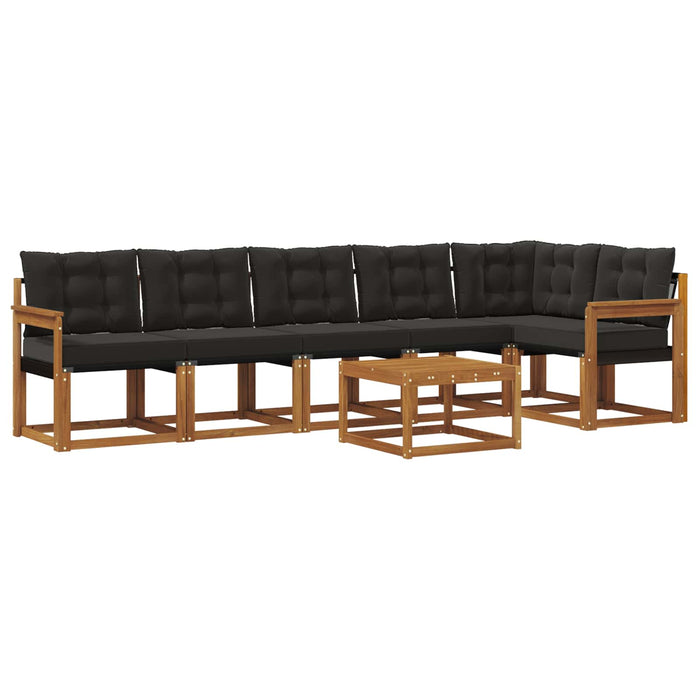 Set de canapele de exterior cu pernă 7 pcs Natural și Negru - WALTI WALTI