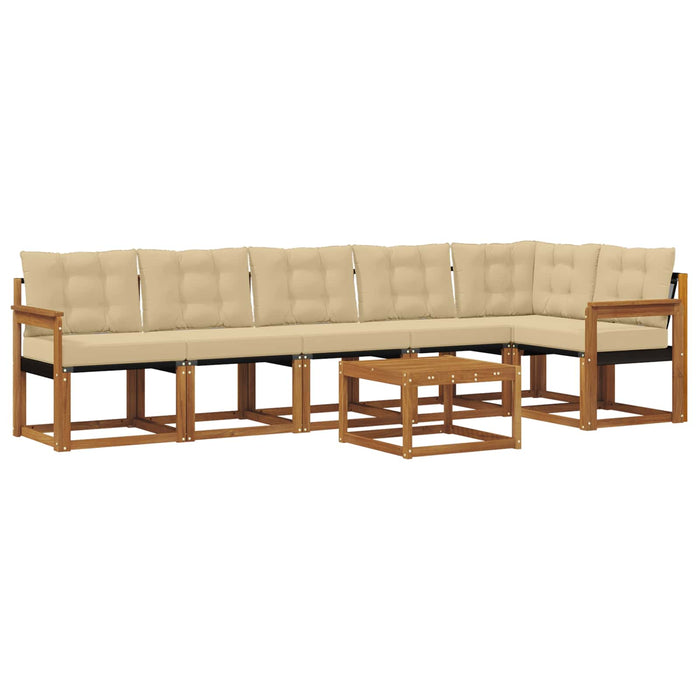 Set de canapele de exterior cu pernă 7 pcs Natural și Bej - WALTI WALTI
