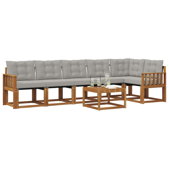 Set de canapele de exterior 7 pcs Gri natural și deschis - WALTI WALTI