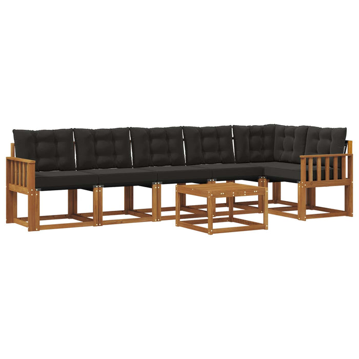Set de canapele de exterior cu pernă 7 pcs Natural și Negru - WALTI WALTI