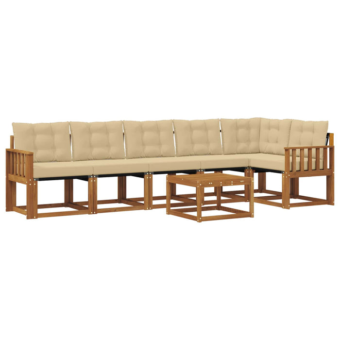 Set de canapele de exterior cu pernă 7 pcs Natural și Bej - WALTI WALTI