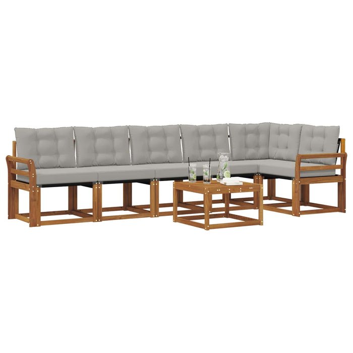 Set de canapele de exterior 7 pcs Gri natural și deschis - WALTI WALTI