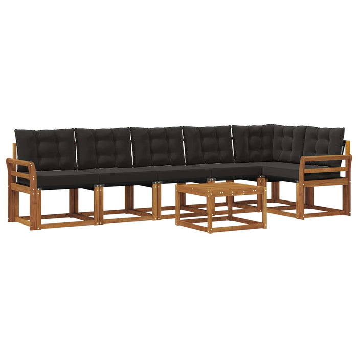 Set de canapele de exterior cu pernă 7 pcs Natural și Negru - WALTI WALTI