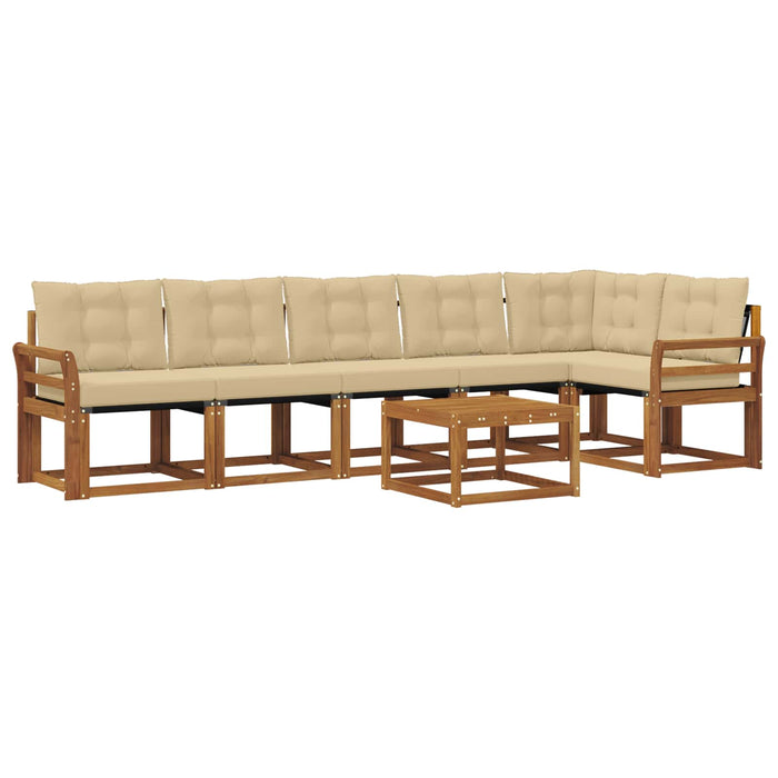 Set de canapele de exterior cu pernă 7 pcs Natural și Bej - WALTI WALTI