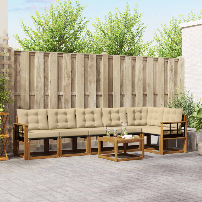 Set de canapele de exterior cu pernă 7 pcs Natural și Bej - WALTI WALTI