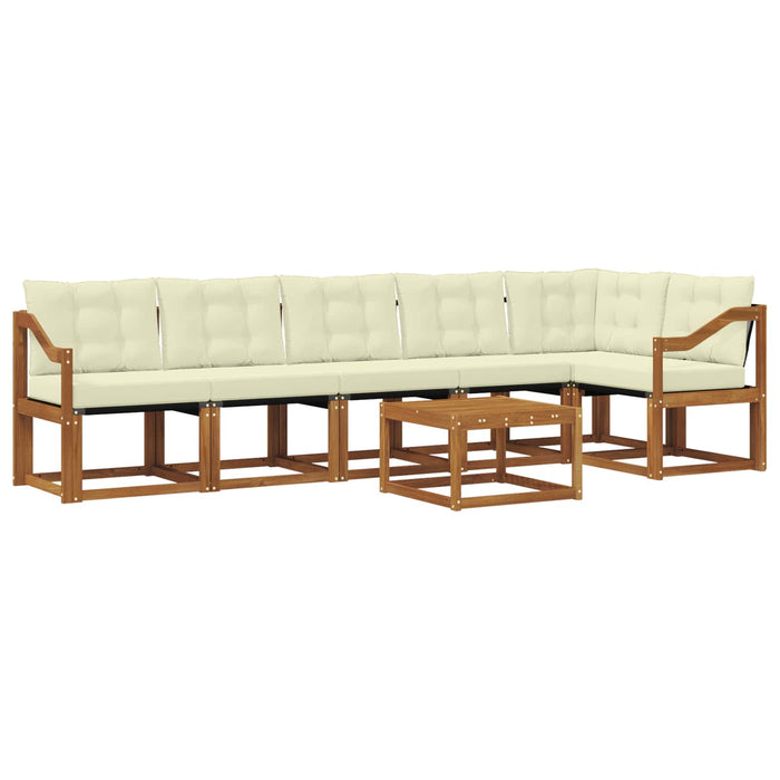 Set de canapele de exterior cu pernă 7 pcs Natural și Crem - WALTI WALTI