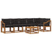 Set de canapele de exterior cu pernă 7 pcs Natural și Negru - WALTI WALTI
