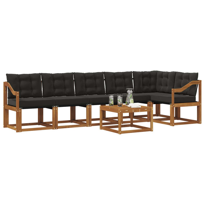 Set de canapele de exterior cu pernă 7 pcs Natural și Negru - WALTI WALTI
