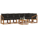 Set de canapele de exterior cu pernă 7 pcs Natural și Negru - WALTI WALTI