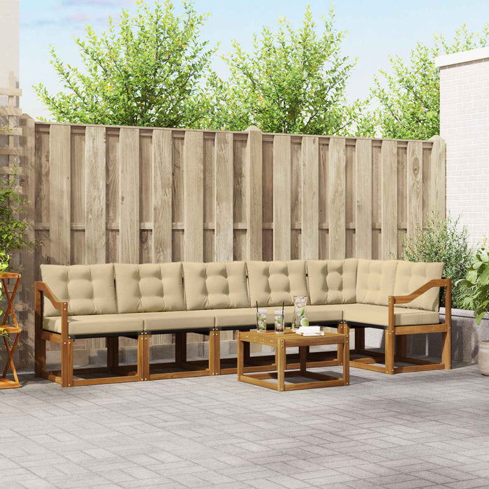 Set de canapele de exterior cu pernă 7 pcs Natural și Bej - WALTI WALTI