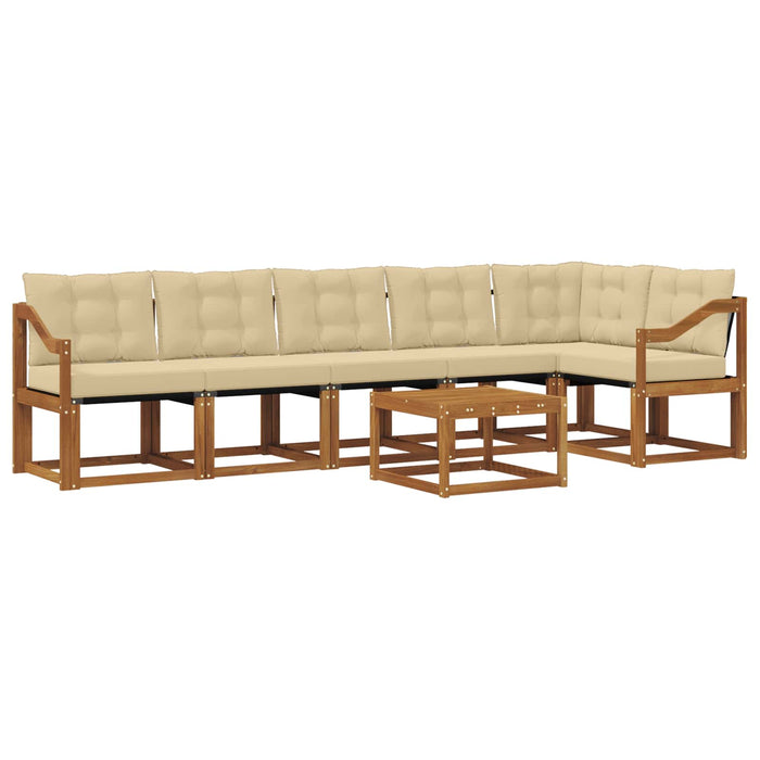 Set de canapele de exterior cu pernă 7 pcs Natural și Bej - WALTI WALTI