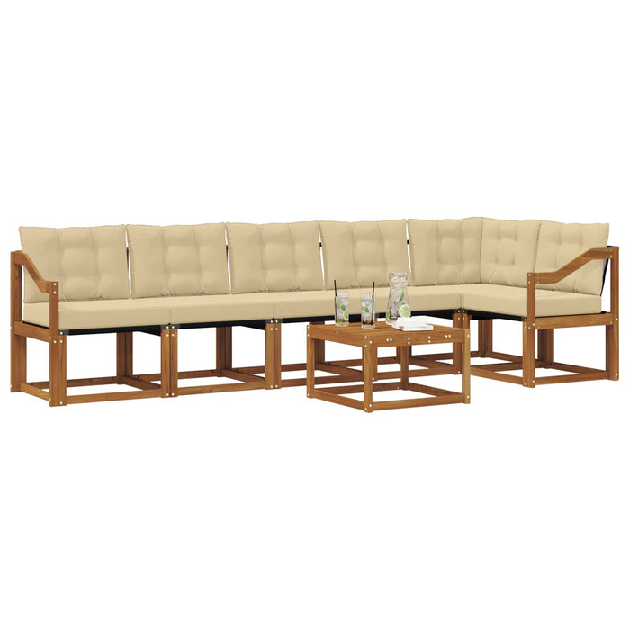 Set de canapele de exterior cu pernă 7 pcs Natural și Bej - WALTI WALTI