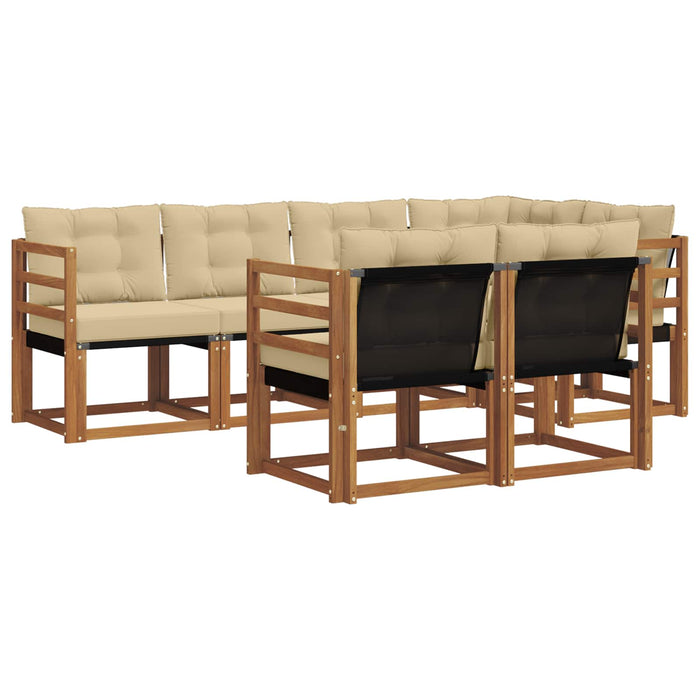 Set de canapele de exterior cu pernă 7 pcs Natural și Bej - WALTI WALTI
