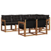 Set de canapele de exterior cu pernă 7 pcs Natural și Negru - WALTI WALTI