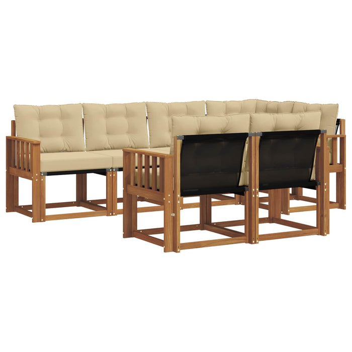 Set de canapele de exterior cu pernă 7 pcs Natural și Bej - WALTI WALTI