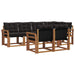 Set de canapele de exterior cu pernă 7 pcs Natural și Negru - WALTI WALTI