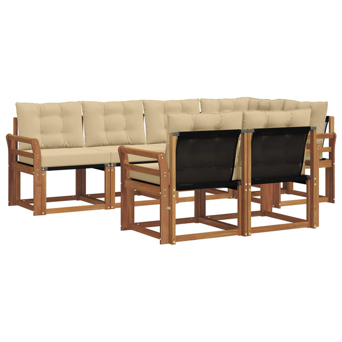 Set de canapele de exterior cu pernă 7 pcs Natural și Bej - WALTI WALTI