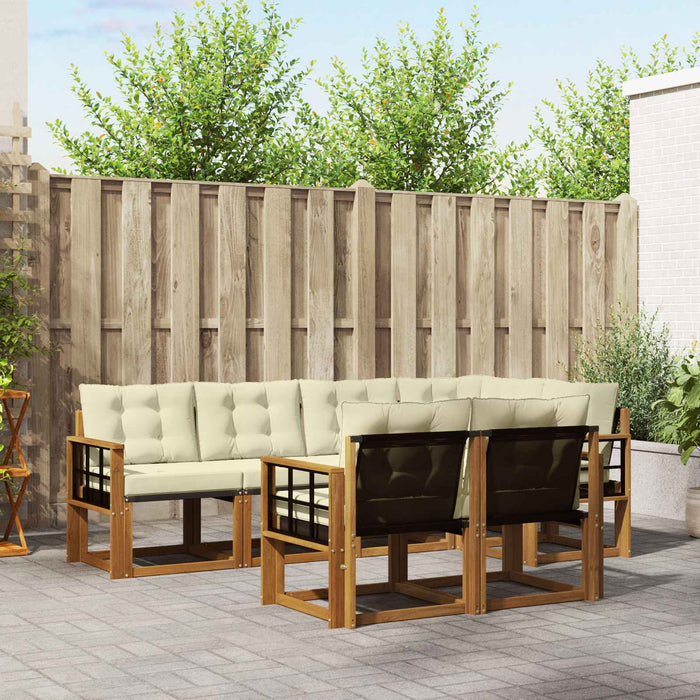 Set de canapele de exterior cu pernă 7 pcs Natural și Crem - WALTI WALTI