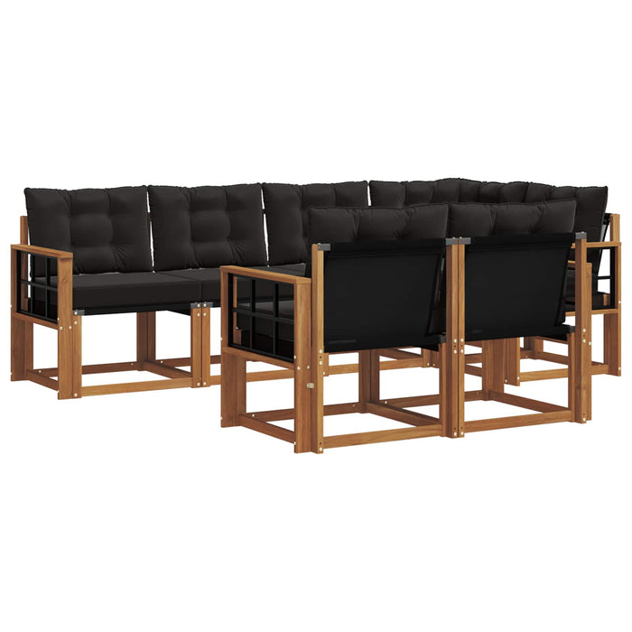 Set de canapele de exterior cu pernă 7 pcs Natural și Negru - WALTI WALTI