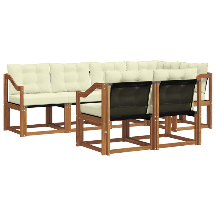 Set de canapele de exterior cu pernă 7 pcs Natural și Crem - WALTI WALTI