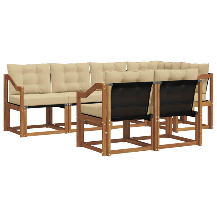 Set de canapele de exterior cu pernă 7 pcs Natural și Bej - WALTI WALTI