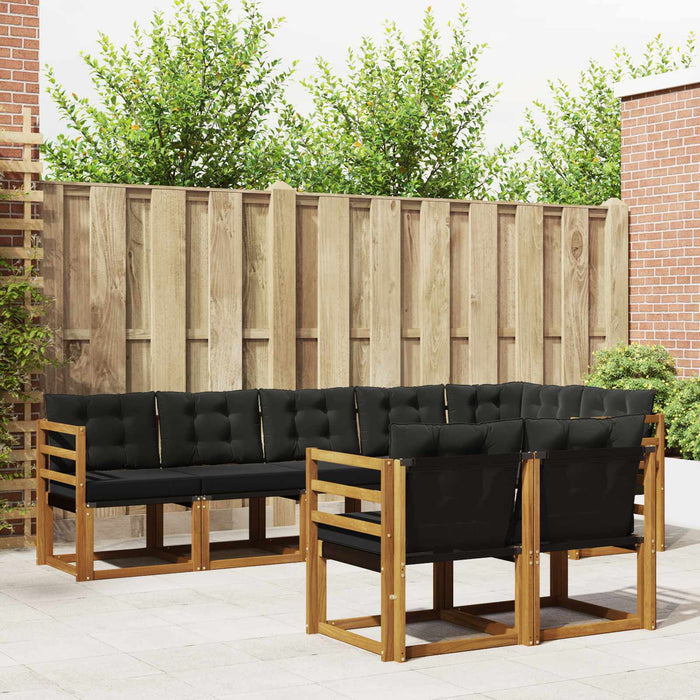 Set de canapele de exterior cu pernă 8 pcs Natural și Negru - WALTI WALTI