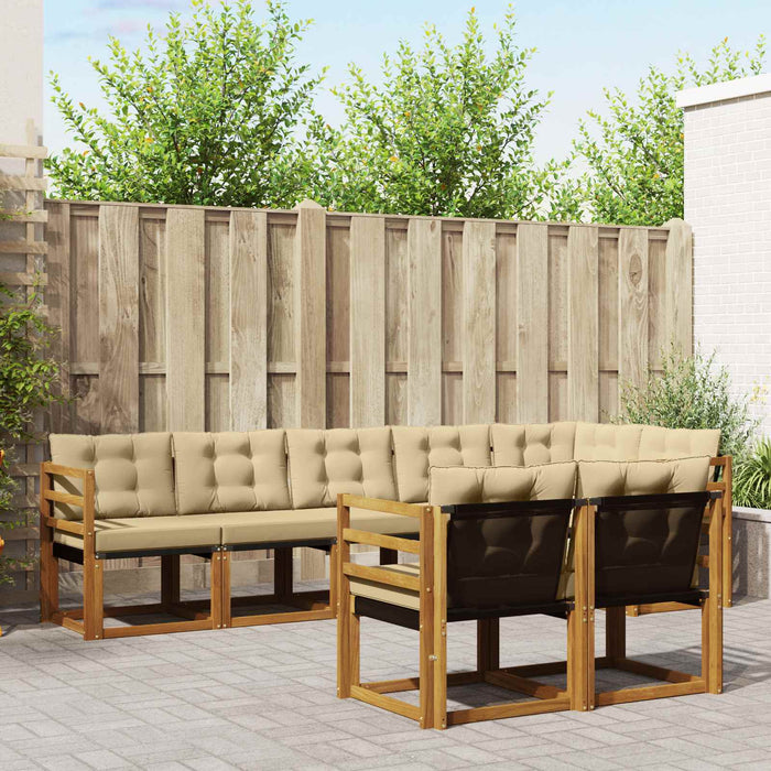 Set de canapele de exterior cu pernă 8 pcs Natural și Bej - WALTI WALTI
