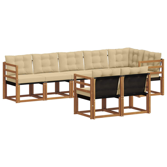 Set de canapele de exterior cu pernă 8 pcs Natural și Bej - WALTI WALTI