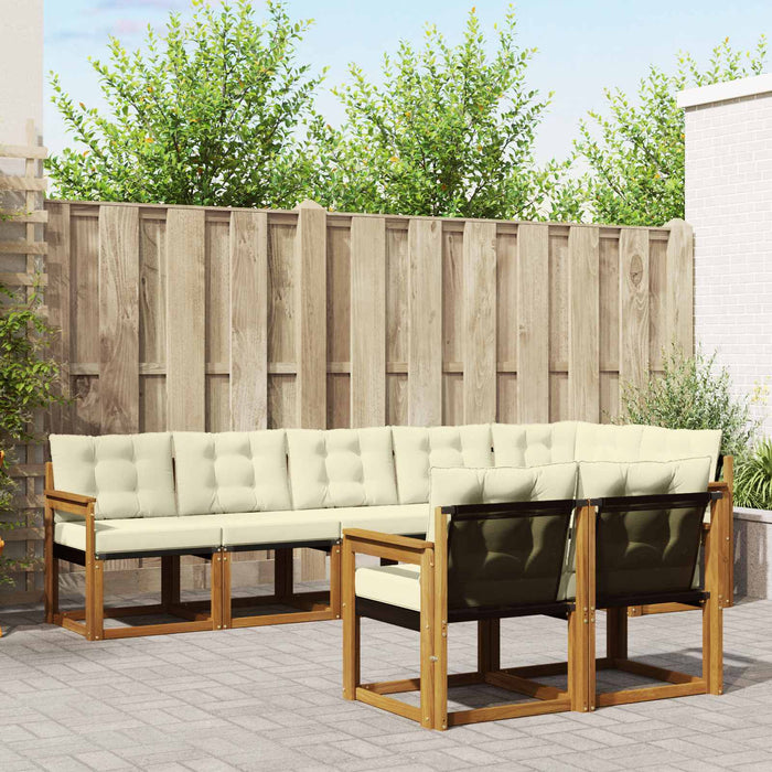 Set de canapele de exterior cu pernă 8 pcs Natural și Crem - WALTI WALTI