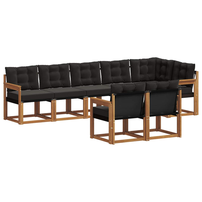 Set de canapele de exterior cu pernă 8 pcs Natural și Negru - WALTI WALTI