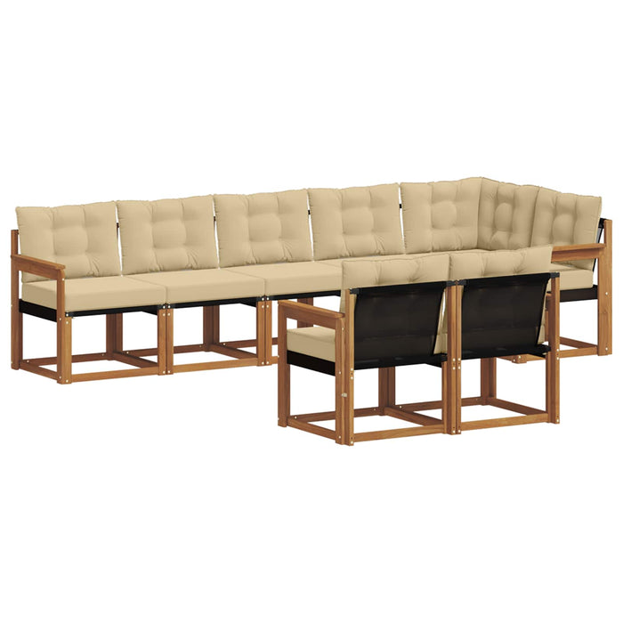 Set de canapele de exterior cu pernă 8 pcs Natural și Bej - WALTI WALTI