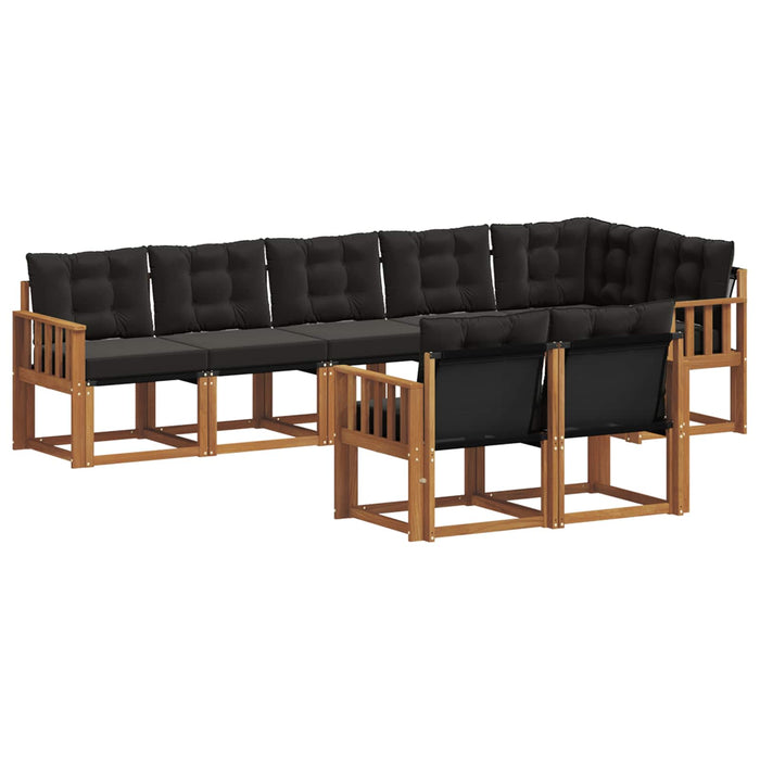 Set de canapele de exterior cu pernă 8 pcs Natural și Negru - WALTI WALTI