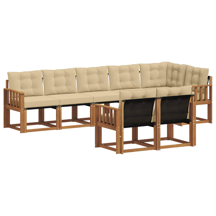 Set de canapele de exterior cu pernă 8 pcs Natural și Bej - WALTI WALTI