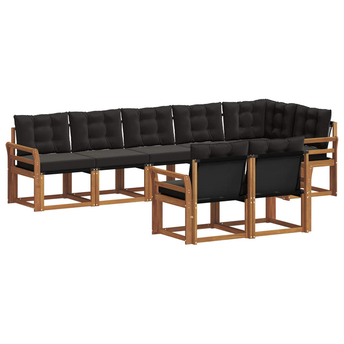 Set de canapele de exterior cu pernă 8 pcs Natural și Negru - WALTI WALTI