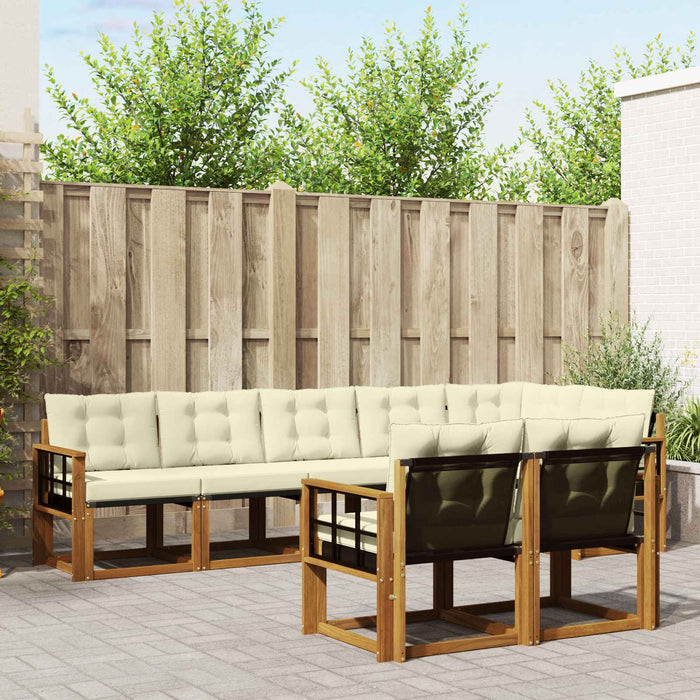 Set de canapele de exterior cu pernă 8 pcs Natural și Crem - WALTI WALTI