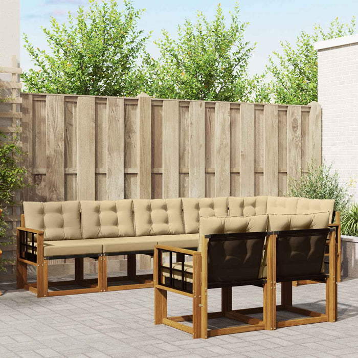 Set de canapele de exterior cu pernă 8 pcs Natural și Bej - WALTI WALTI