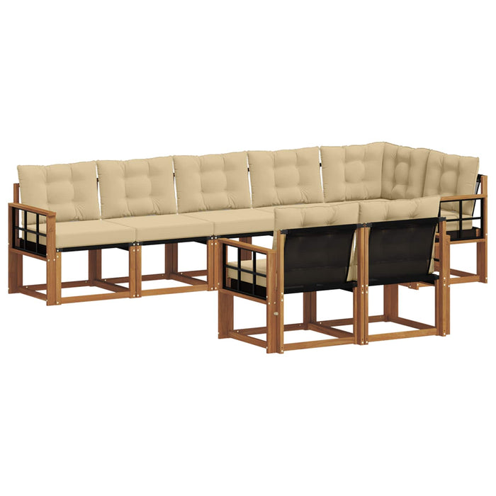 Set de canapele de exterior cu pernă 8 pcs Natural și Bej - WALTI WALTI