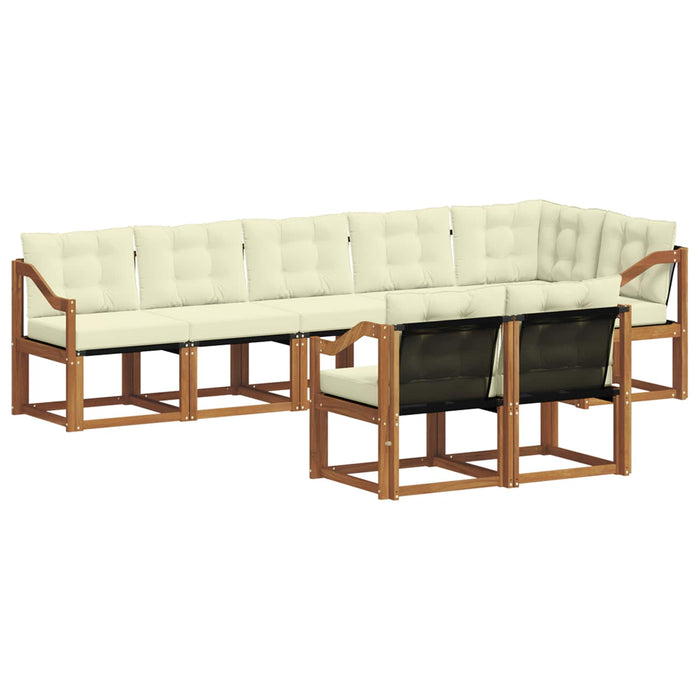 Set de canapele de exterior cu pernă 8 pcs Natural și Crem - WALTI WALTI