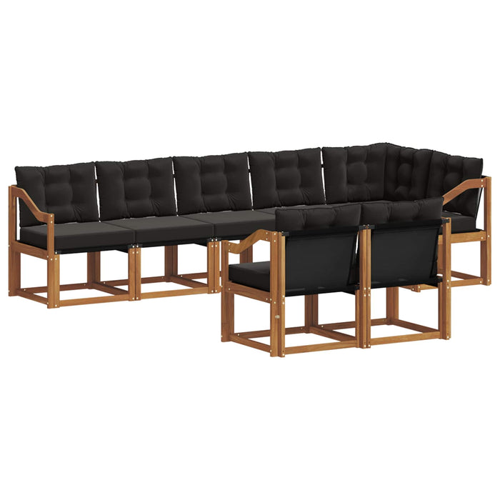 Set de canapele de exterior cu pernă 8 pcs Natural și Negru - WALTI WALTI