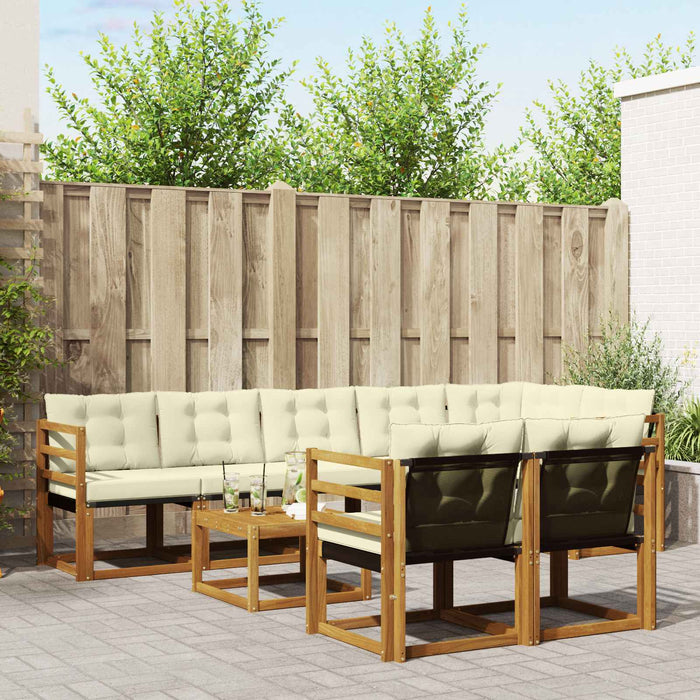 Set de canapele de exterior cu pernă 9 pcs Natural și Crem - WALTI WALTI