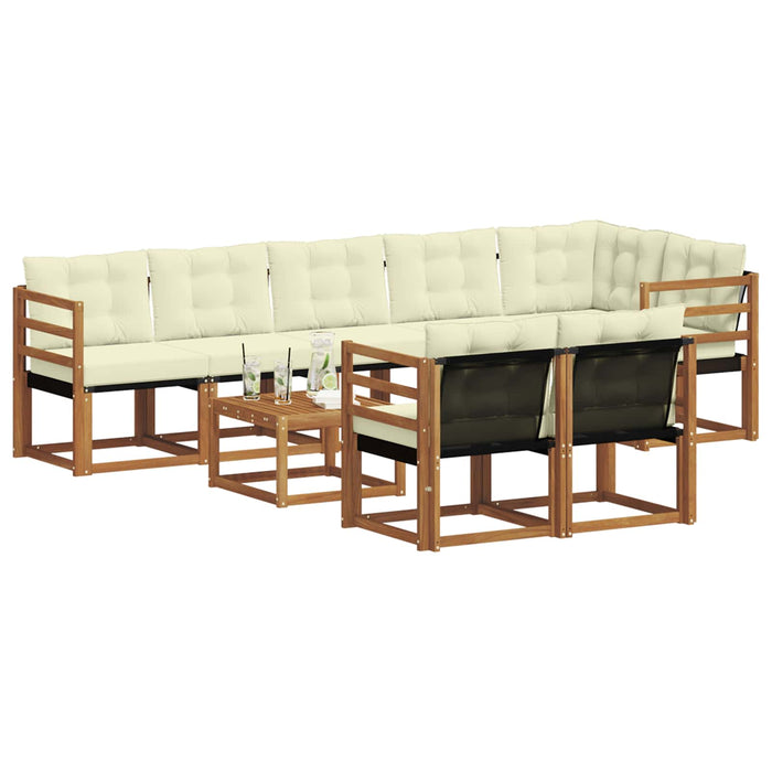 Set de canapele de exterior cu pernă 9 pcs Natural și Crem - WALTI WALTI