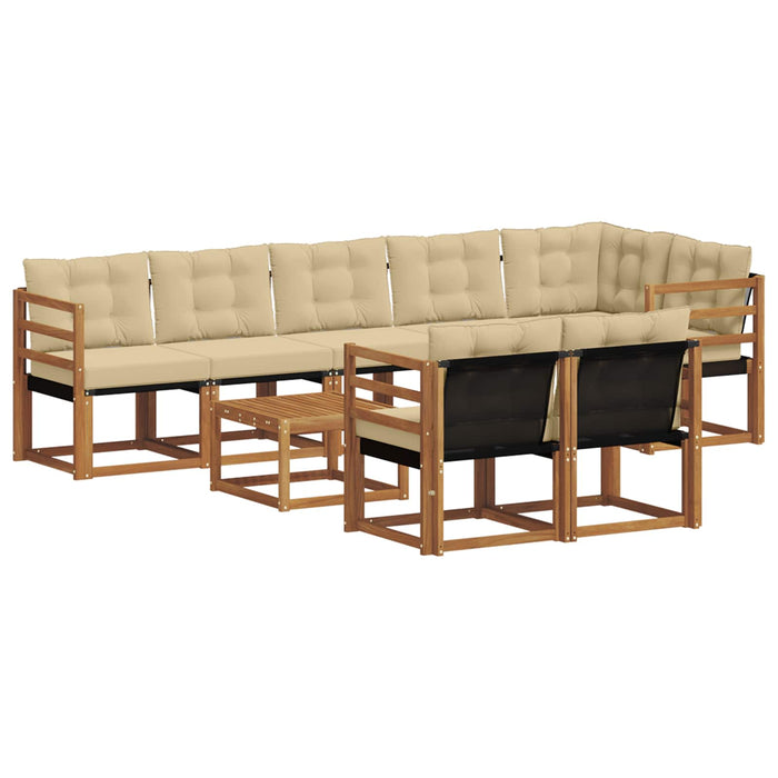 Set de canapele de exterior cu pernă 9 pcs Natural și Bej - WALTI WALTI