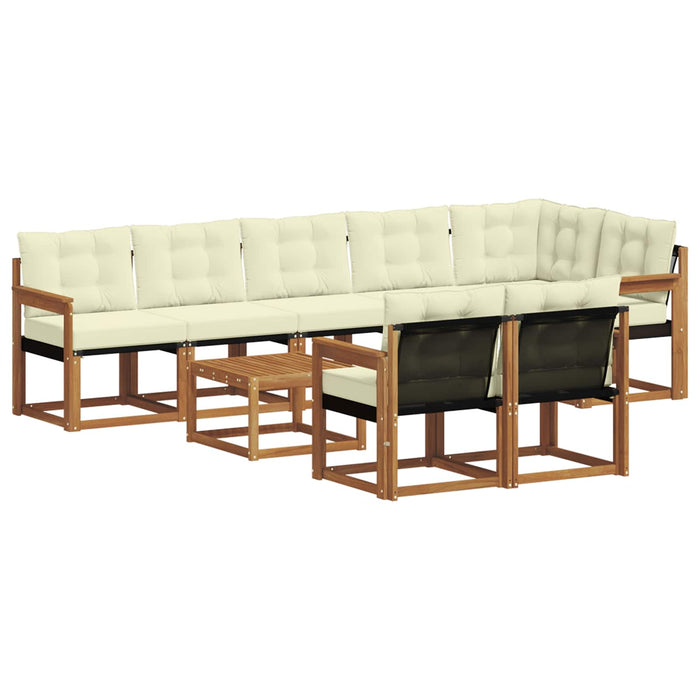 Set de canapele de exterior cu pernă 9 pcs Natural și Crem - WALTI WALTI