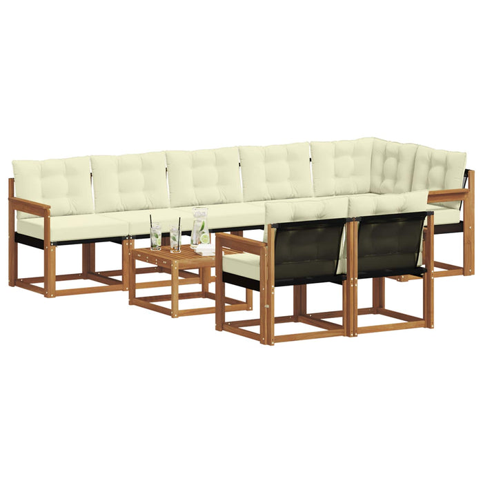 Set de canapele de exterior cu pernă 9 pcs Natural și Crem - WALTI WALTI