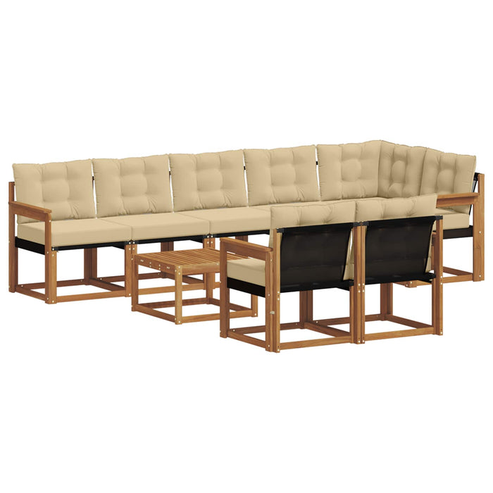 Set de canapele de exterior cu pernă 9 pcs Natural și Bej - WALTI WALTI