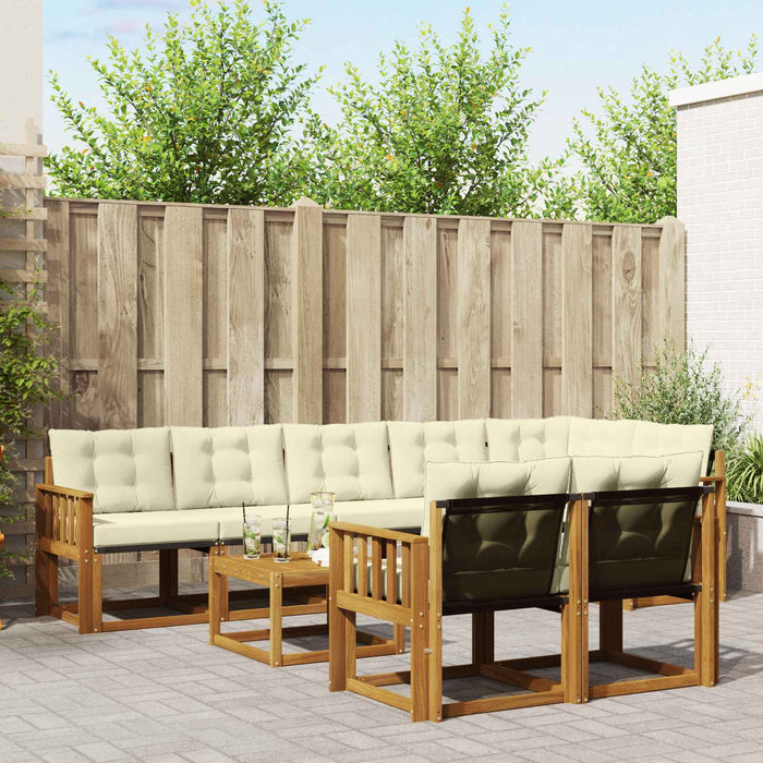 Set de canapele de exterior cu pernă 9 pcs Natural și Crem - WALTI WALTI